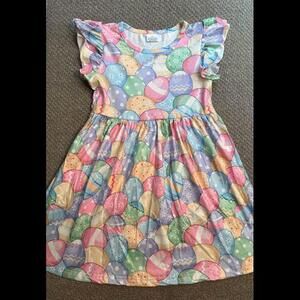 girls 5/6 EASTER EGGS dress -NEW